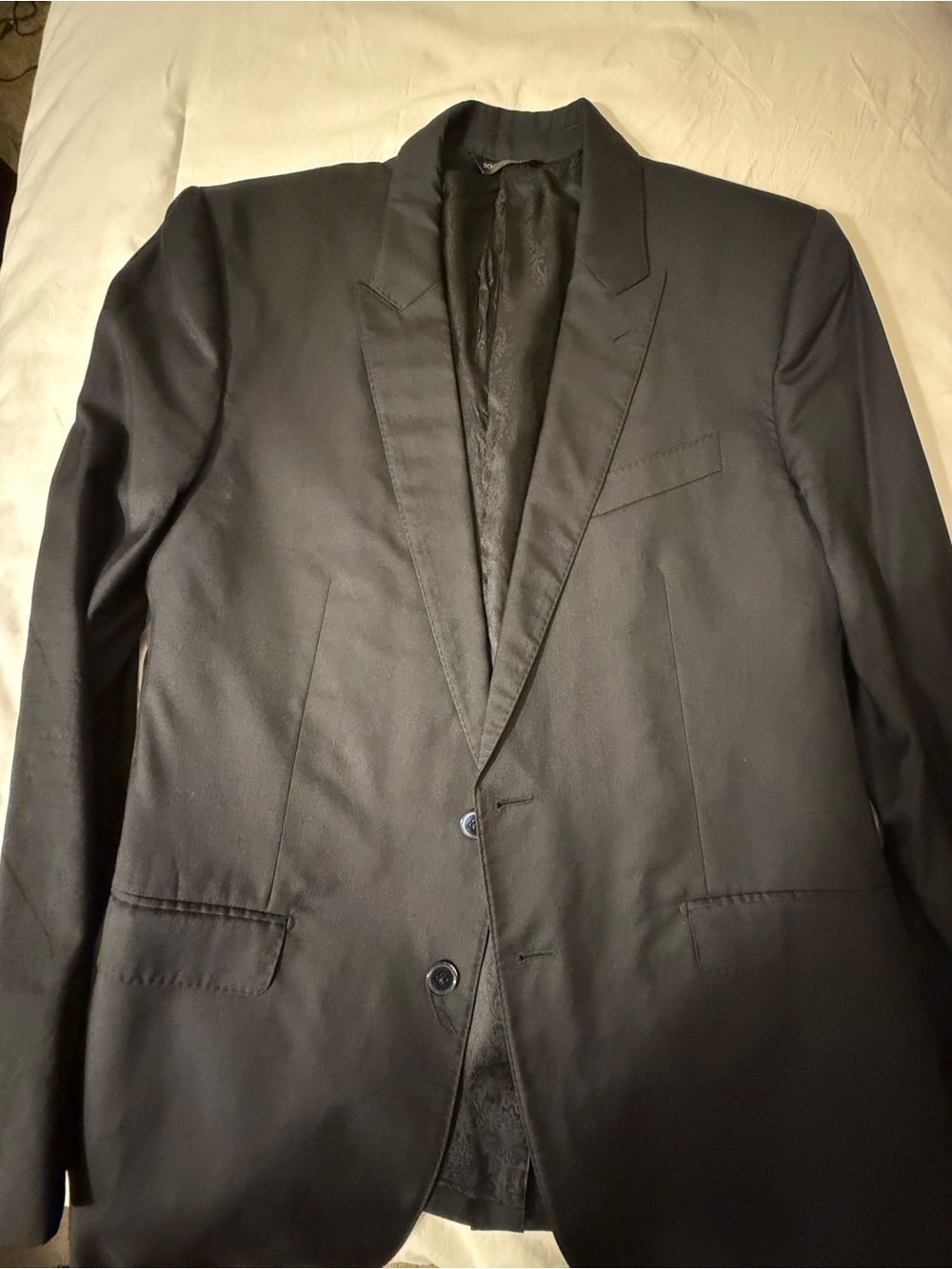 Dolce & Gabbana Black Single-Breasted Sport Coat 40R